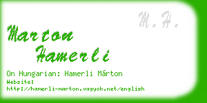 marton hamerli business card